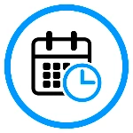 Orari di apertura del laboratorio Assistenza Torrisi a Catania Icona orologio e calendario per orari di apertura